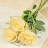 Single artificial rose for Valentine's Day home wedding decoration, artificial bouquet, artificial flower, high-end velvet fabric rose Item Picture